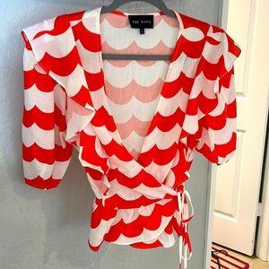 Brand new top orange and white